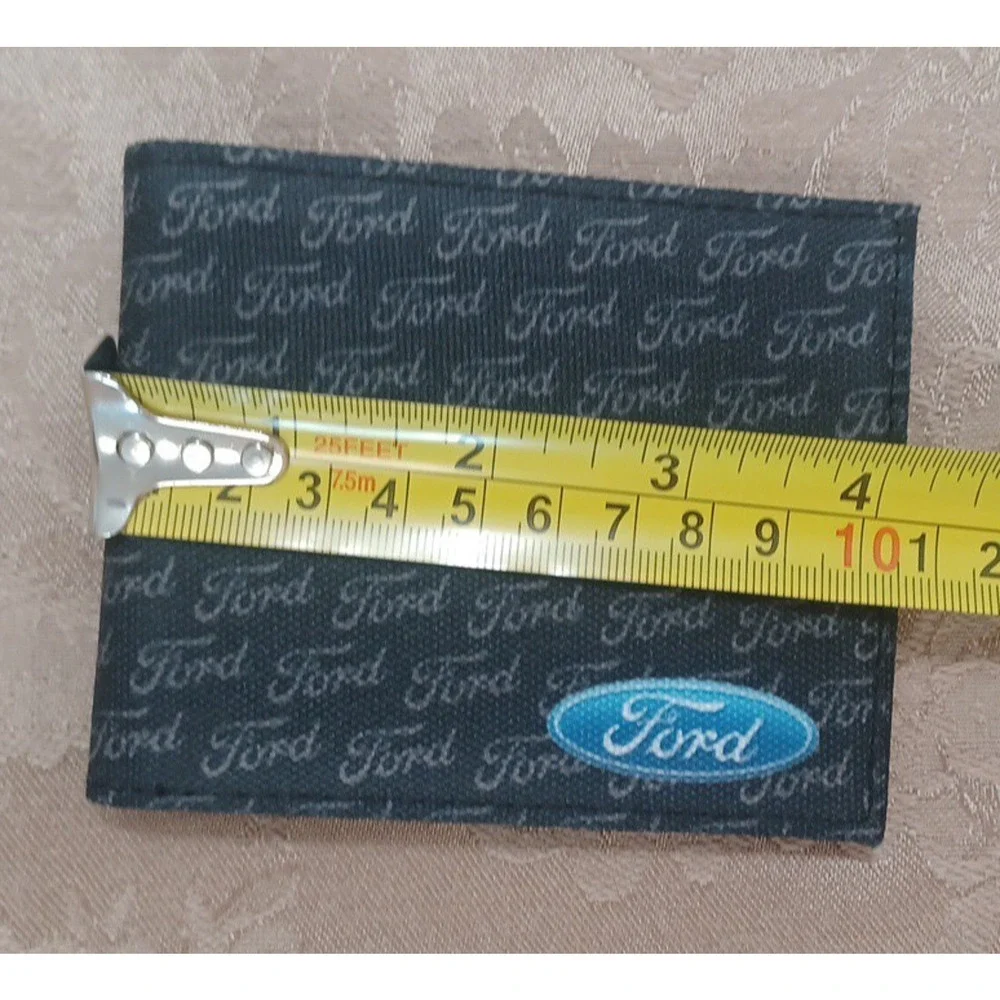 Buckle Down Ford Emblem Logo Bifold Canvas Slim Wallet 4 x 3 1/2